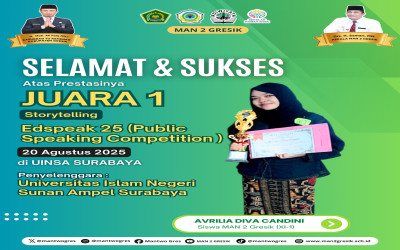 Siswi MAN 2 Gresik Raih Juara 1 Storytelling di UINSA Surabaya