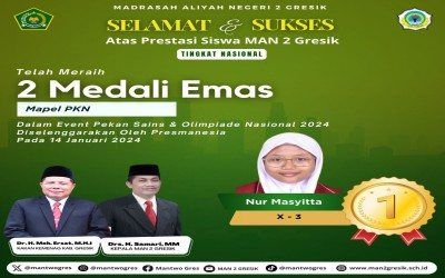 Prestasi Gemilang MAN 2 Gresik: Nur Masyitta Raih Medali Emas dalam PESONA 2024