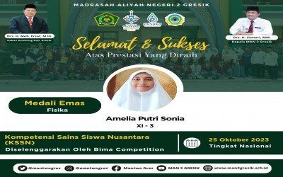 Amelia Putri Sonia dari MAN 2 Gresik Mengukir Prestasi Emas di KSSN