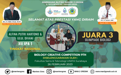 EXCELLENT! TIM MAN 2 GRESIK JUARAI OLIMPIADE BIOLOGI DI UNIVERSITAS PGRI ADIBUANA SURABAYA