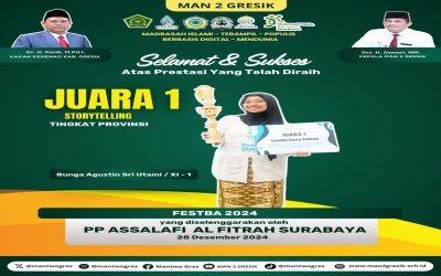 Bunga Agustin Sri Utami Juara 1 Storytelling Tingkat Provinsi di FESTBA 2024