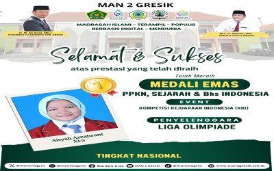 SISWI MAN 2 GRESIK RAIH MEDALI EMAS TINGKAT NASIONAL